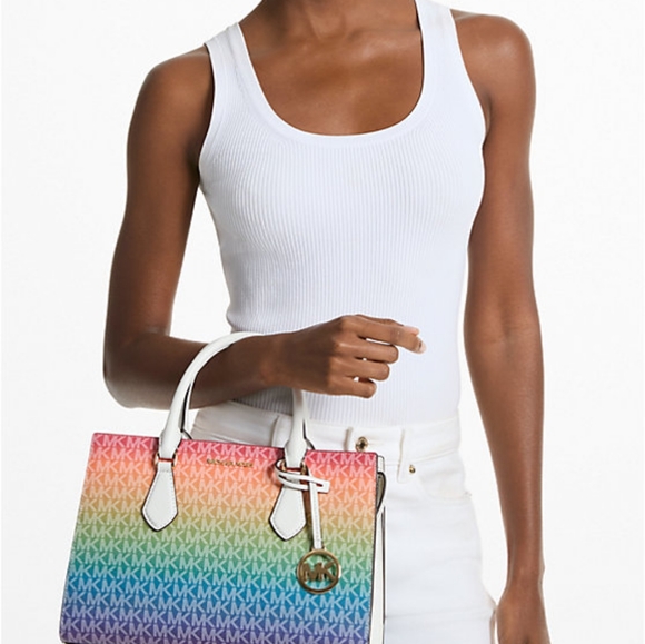 Nwt Michael Kors Rainbow Satchel - Picture 6 of 6